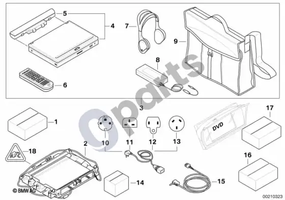 BMW 5 E60 E61 nešiojama DVD sistema – schema
