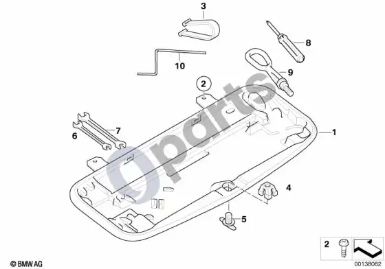 BMW 5 E60 E61 papildomas įrankių komplektas (E60 LCI 520DM47N2, E60 520D) – schema