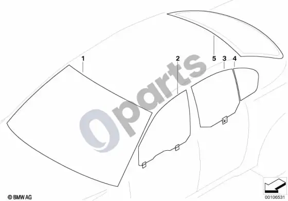 BMW 5 E60 E61 stiklai – schema