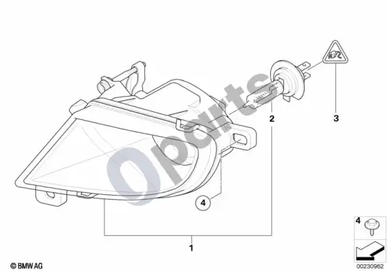 BMW 5 E60 E61 rūko žibintai (E60 LCI 520DM47N2, E61 LCI 520DM47N2) – schema