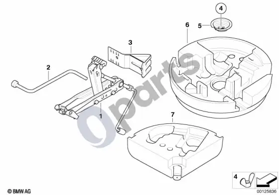 BMW 5 E60 E61 įrankių komplektas/domkratas (E60 LCI 520DM47N2) – schema