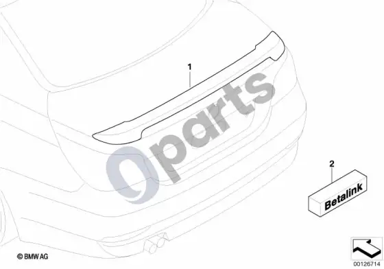 BMW 5 E60 E61 m performance galinis spoileris (E60 LCI 520DM47N2) – schema