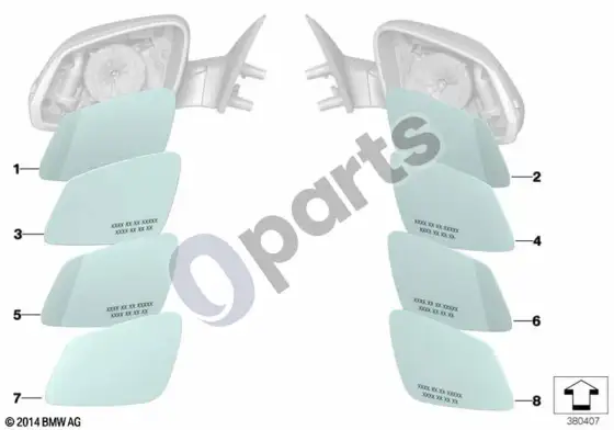 BMW 5 E60 E61 veidrodėlio stiklas (S430A, E60 LCI 520DM47N2) – schema