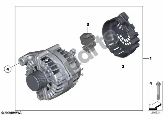 BMW 5 E60 E61 generatorius (E60 LCI 520DN47, E61 LCI 520DN47) – schema