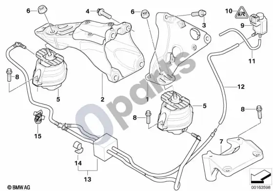 BMW 5 E60 E61 variklio pakaba (E60 LCI 520DN47, E61 LCI 520DN47) – schema