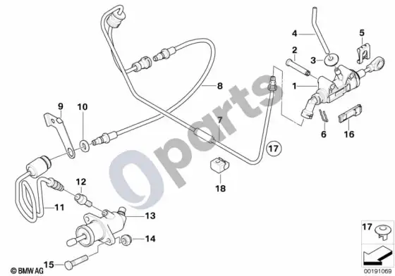 BMW 5 E60 E61 sankabos valdymas (E60 LCI 520DN47) – schema
