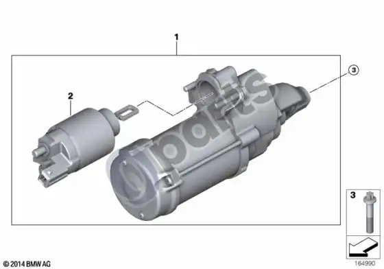 BMW 5 E60 E61 starteris (E60 LCI 520IN43, E61 LCI 520I) – schema