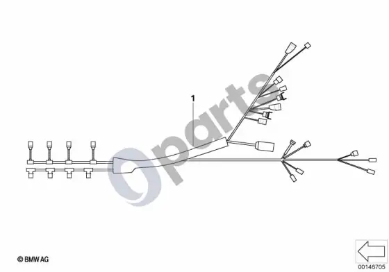 BMW 5 E60 E61 įpurškimo vožtuvo/uždegimo laidų instaliacija (E60 LCI 520IN46N) – schema