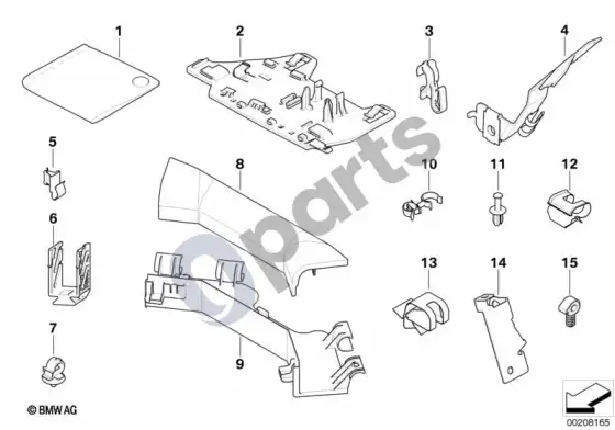 BMW 5 E60 E61 įvairios smulkios detalės (E60 LCI 525D, E60 LCI 530D, E60 LCI 535D) – schema