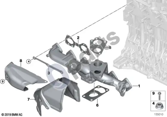 BMW 5 E60 E61 išmetimo kolektorius – AGR (E60 LCI 535D, E61 LCI 535D) – schema