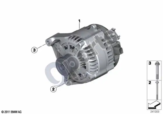 BMW 5 E60 E61 generatorius (E60 M5, E61 LCI M5) – schema