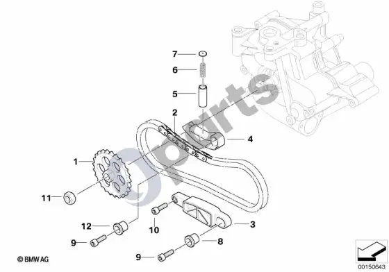 BMW 5 E60 E61 tepimo sistema / alyvos siurblio pavara (E60 M5, E61 LCI M5) – schema