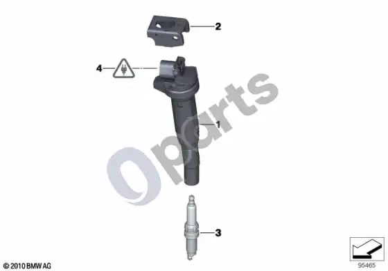 BMW 5 E60 E61 uždegimo ritė/uždegimo žvakė (E60 M5, E61 LCI M5) – schema