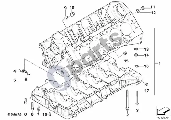 BMW 5 E60 E61 variklio blokas (E60 M5, E61 LCI M5) – schema