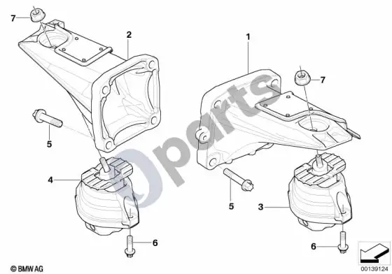 BMW 5 E60 E61 variklio pakaba (E60 M5, E61 LCI M5) – schema