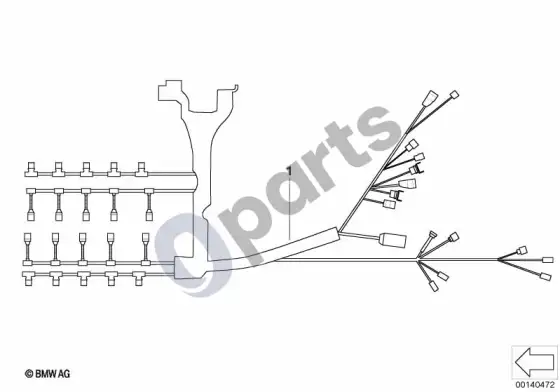 BMW 5 E60 E61 variklio laidų pynė (E60 M5) – schema