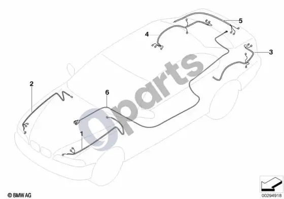 BMW 5 E60 E61 pagrindinės laidų pynės remonto laidas (E61 520D) – schema