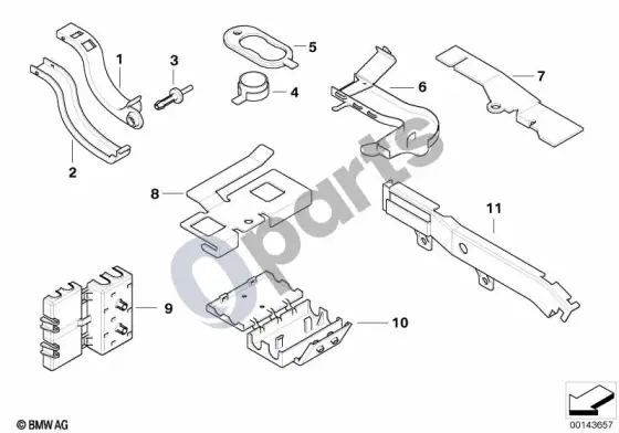 BMW 5 E60 E61 kabelio laikiklis/uždengimas (E61 LCI 520DM47N2) – schema
