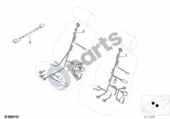 BMW 5 E60 E61 sėdynės laidų komplektas (E61 LCI 520DM47N2) – schema
