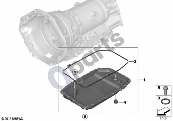 BMW 5 E60 E61 GA6HP26Z alyvos karteris – schema