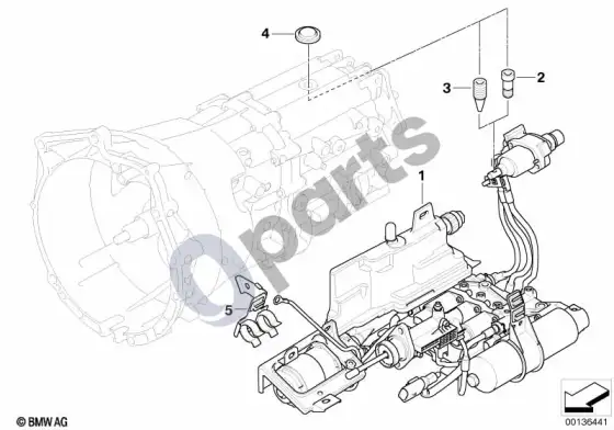 BMW 5 E60 E61 gs6s37bz(smg) hidraulinis blokas; 2003.03 - ... – schema