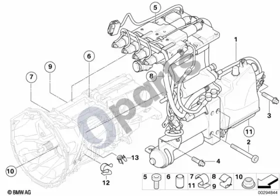 BMW 5 E60 E61 GS7S47BG hidraulinis blokas – schema