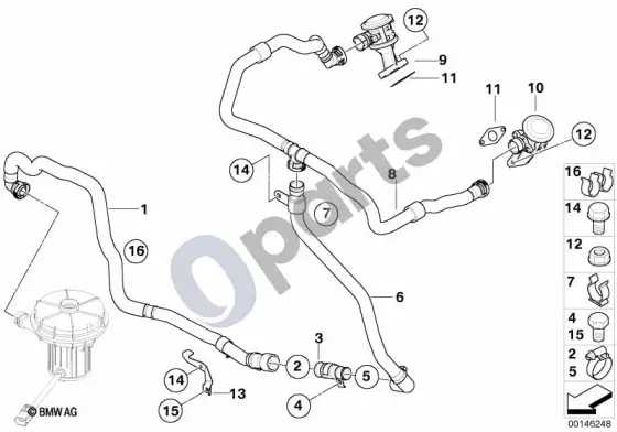 BMW 5 E60 E61 išmetamųjų dujų valymo vamzdžiai; ... - 2006.10 – schema