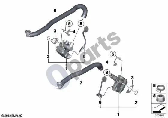 BMW 5 E60 E61 laisvosios eigos pavara/laisvosios eigos pavaros troselis – schema