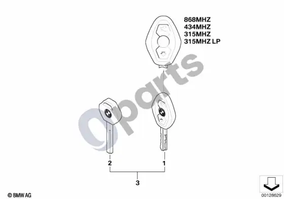 BMW 5 E60 E61 nuotolinio valdymo pultas; ... - 2005.09 – schema