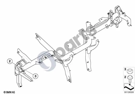 BMW 5 E60 E61 prietaisų skydelio laikiklis – schema