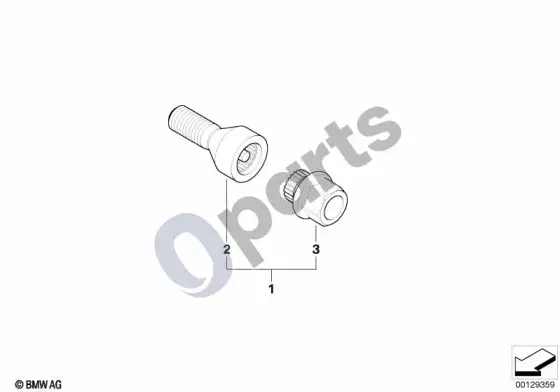 BMW 5 E60 E61 ratų varžtų apsauga su adapteriu; ... - 2008.09 – schema