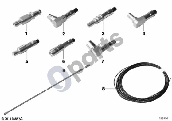 BMW 5 E60 E61 remonto dalys, koaksialinis kabelis, kontaktai – schema