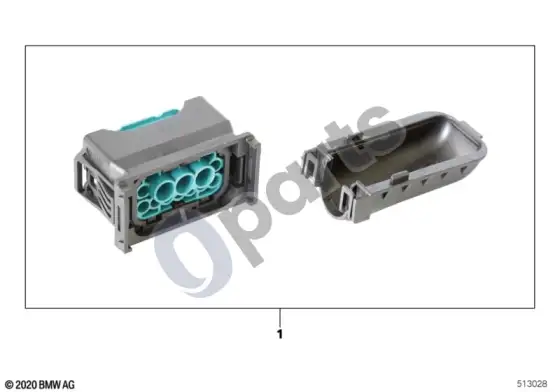 BMW 5 E60 E61 remonto komplektas, lizdo korpusas, 12 kontaktų – schema