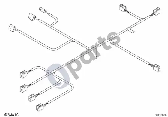 BMW 5 E60 E61 sėdynės pavaros laidų komplektas – schema
