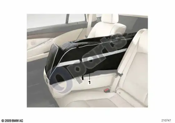 BMW 5 E60 E61 slidžių ir snieglentės krepšys pro – schema