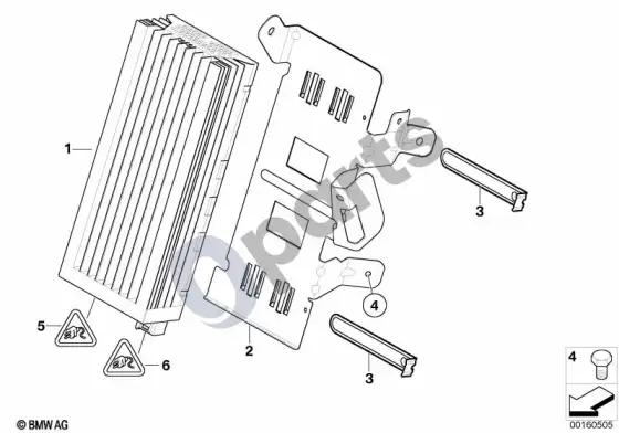 BMW 5 E60 E61 stiprintuvas/laikiklis, hifi professional DSP – schema