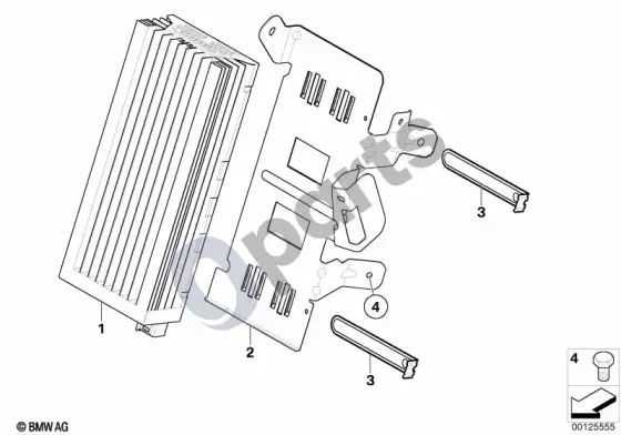 BMW 5 E60 E61 stiprintuvas/laikiklis, individuali garso sistema; 2007.03 - ... – schema