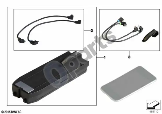 BMW 5 E60 E61 universalus snap-in adapteris – schema