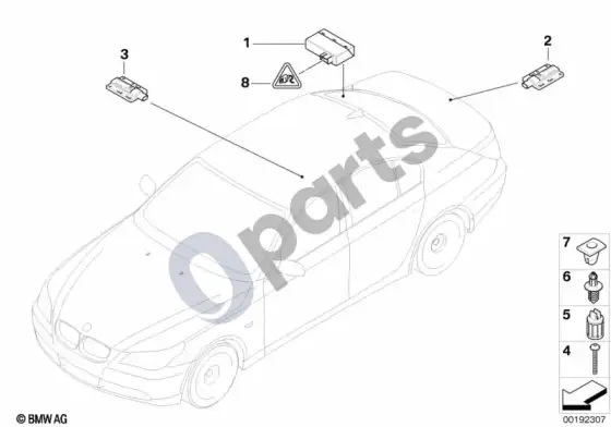 BMW 5 E60 E61 valdymo blokas/antenos, pasyvusis patekimas – schema