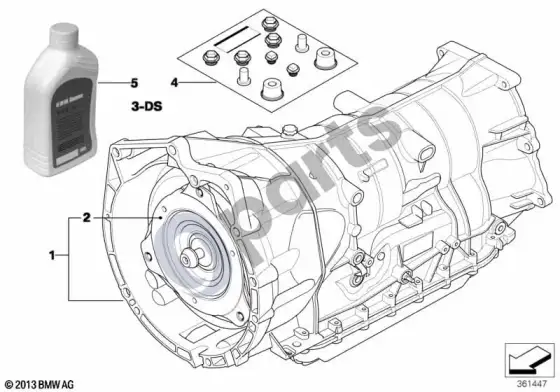 BMW 5 E60 E61 automatinė pavarų dėžė GA6HP19Z – visų ratų pavara (E60) – schema