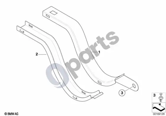 BMW 5 E60 E61 bagažinės dangčio laidų apsauga – schema