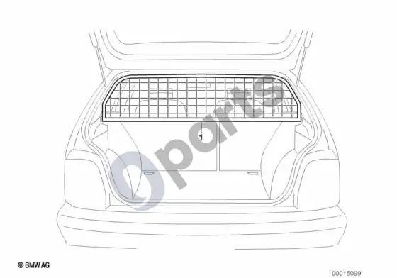 BMW 5 E60 E61 bagažinės pertvaros grotelės – schema