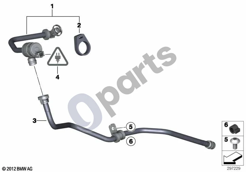 BMW 5 E60 E61 (2004–2010) Degalų bako vėdinimo vožtuvas (N54) schema – pozicija 03: Degalų bako vėdinimo linija