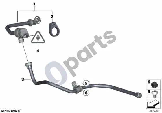 BMW 5 E60 E61 degalų bako vėdinimo vožtuvas (N54) – schema