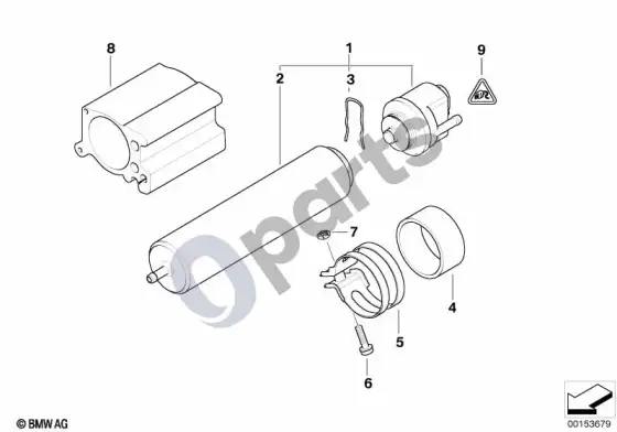 BMW 5 E60 E61 degalų filtras (M57N, E61) – schema