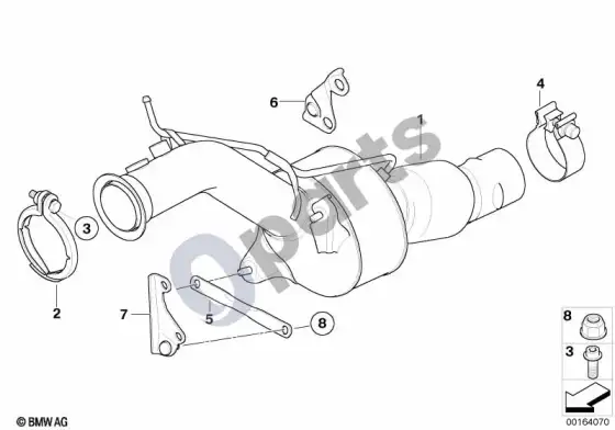 BMW 5 E60 E61 dyzelinio variklio katalizatorius (N47) – schema