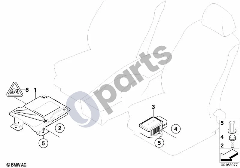 BMW 5 E60 E61 (2004–2010) Aktyvios vairo sistemos valdymo modulis / posūkio greičio jutiklis (E60) schema – Sriegio sandariklis (0,22-1,0MM²)