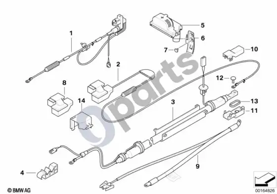 BMW 5 E60 E61 akumuliatoriaus kabelis – schema