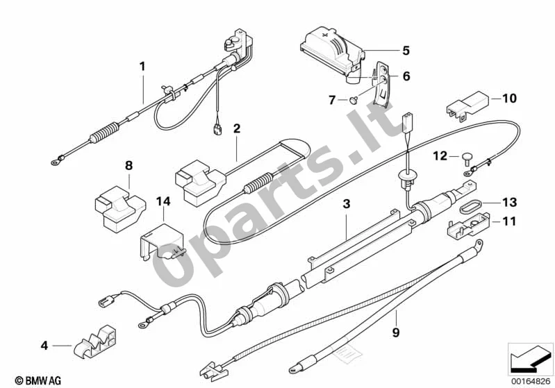 BMW 5 E60 E61 (2004–2010) Akumuliatoriaus kabelis (E60) schema – IBS adapterio laidas