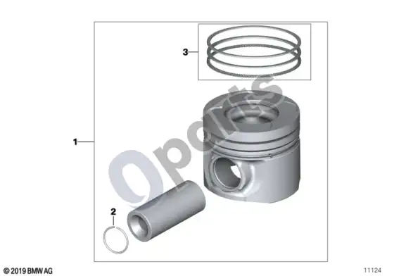 BMW 5 E60 E61 alkūninis velenas, stūmokliai (M57N) – schema